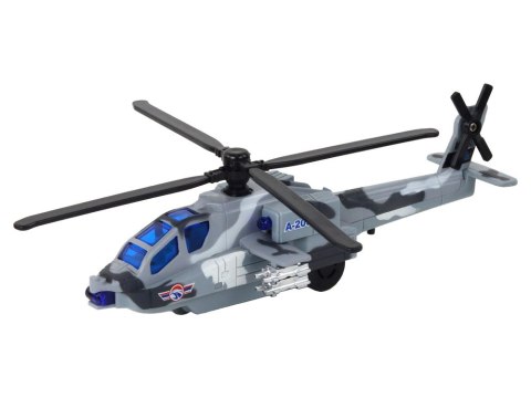 LEAN Toys Helikopter Wojskowy Śmigłowiec Militarny Aluminiowy Mix Dźwięk Światła
