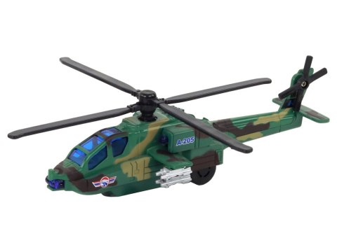 LEAN Toys Helikopter Wojskowy Śmigłowiec Militarny Aluminiowy Mix Dźwięk Światła
