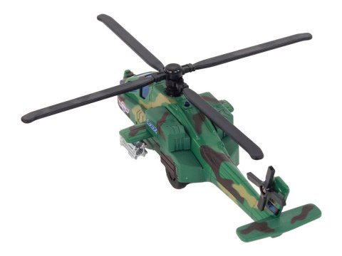 LEAN Toys Helikopter Wojskowy Śmigłowiec Militarny Aluminiowy Mix Dźwięk Światła