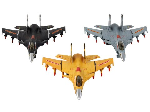 LEAN Toys Model Samolotu Z Napędem Frykcyjnym Szary Czarny lub Żółty