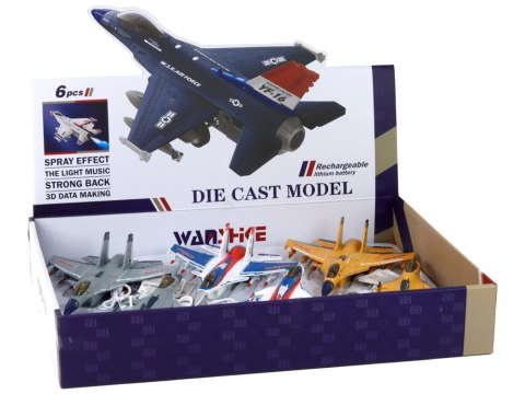 LEAN Toys Samolot Z Napędem Myśliwiec Mix Para Efekty Specjalne