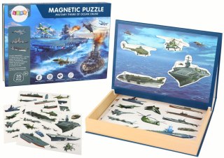 LEAN Toys Zestaw Edukacyjnych Puzzli Magnetycznych Z Motywem Statków Militarnych