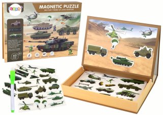 LEAN Toys Zestaw Edukacyjnych Puzzli Magnetycznych Z Motywem Wojny Lądowej