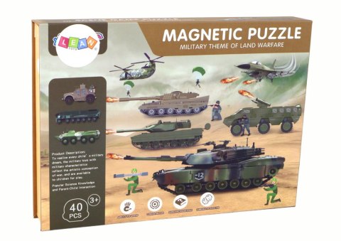 LEAN Toys Zestaw Edukacyjnych Puzzli Magnetycznych Z Motywem Wojny Lądowej