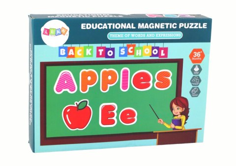 LEAN Toys Zestaw Edukacyjnych Puzzli Magnetycznych Z Wielofunkcyjną Tablicą