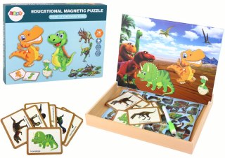 LEAN Toys Zestaw Edukacyjnych Puzzli Magnetycznych z Dinozaurami