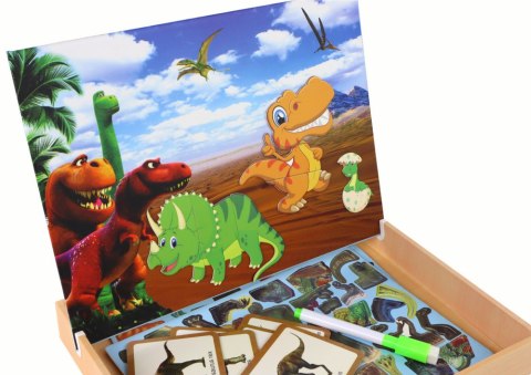 LEAN Toys Zestaw Edukacyjnych Puzzli Magnetycznych z Dinozaurami