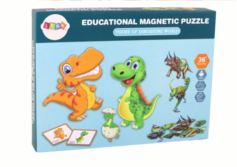 LEAN Toys Zestaw Edukacyjnych Puzzli Magnetycznych z Dinozaurami