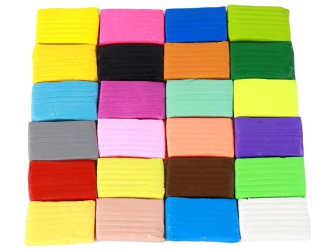 LEAN Toys Zestaw Kreatywny Masa Plastyczna Modelina 24 Kolory Akcesoria