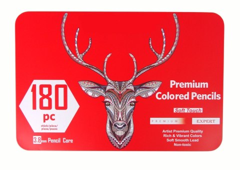 LEAN Zestaw Małego Artysty W Metalowym Pojemniku Kredki 180szt.