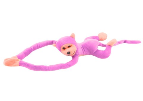 LEAN TOYS Maskotka Pluszowa Małpka z Dźwiękiem Różowa 60 cm