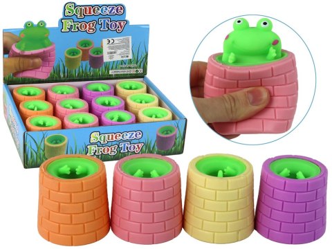 LEAN TOYS Zabawka Antystresowa Zielona Żabka Wyskakująca z Beczki