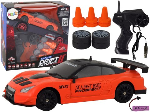 LEAN Toys Autko Sportowe Zdalnie Sterowane R/C 1:24 Pomarańczowe Wymienne Koła