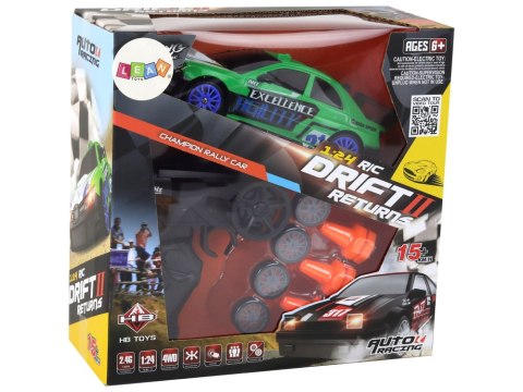 LEAN Toys Autko Sportowe Zdalnie Sterowane R/C 1:24 Zielone Wymienne Koła