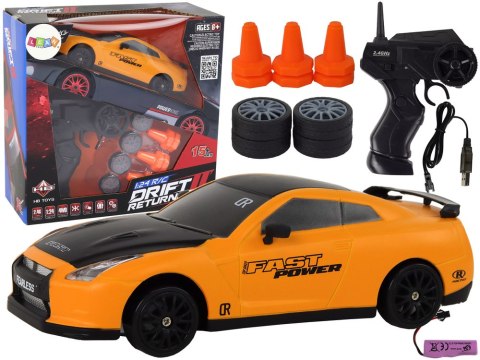 LEAN Toys Autko Sportowe Zdalnie Sterowane R/C 1:24 Żółte Wymienne Koła