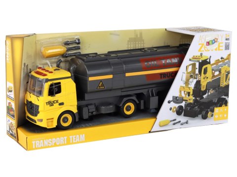 LEAN Toys Cysterna DIY Do Skręcania i Rozkręcania Żółta Światła Dźwięk