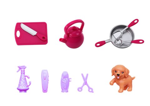 LEAN Toys Lalka Anlily 4w1 Lekarz Fryzjer Kucharka Zwierzęta Ubrania Akcesoria