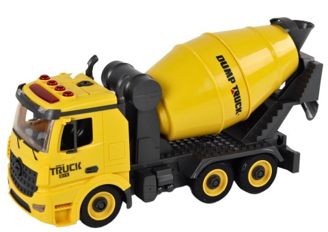 LEAN Toys Pojazdy Budowlane Dźwięk Światła 1:12 DIY Betoniarka Dźwig Koparka