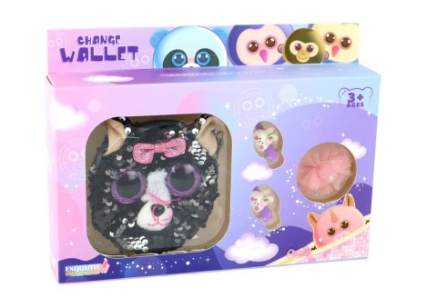 LEAN Toys Portfel Spinki Zestaw Dla Dziewczynki Portfelik Kotek 4 ele.