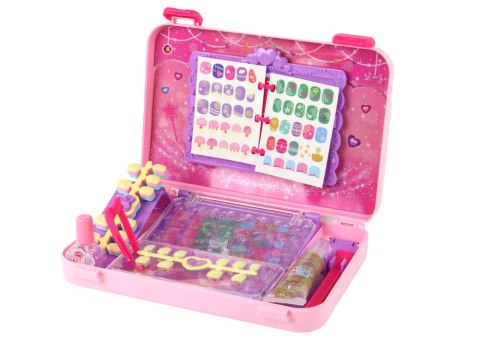 LEAN Toys Walizka Z Akcesoriami Do Paznokci Manicure Naklejki Tipsy