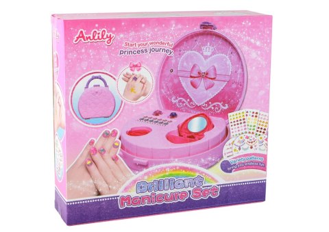 LEAN Toys Walizka Z Akcesoriami Do Paznokci Manicure Naklejki Tipsy