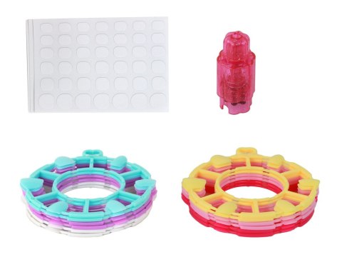 LEAN Toys Zestaw Do Paznokci Różowy Tipsy Naklejki Diamenciki