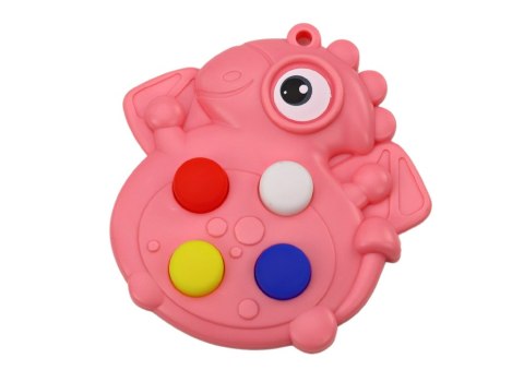 LEAN TOYS Pop It Dinozaur Antystresowy Sensoryczny Różowy Kieszonkowy