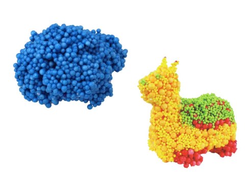 LEAN TOYS Squishy Kulki Styropianowe Masa w Kubeczku Niebieski