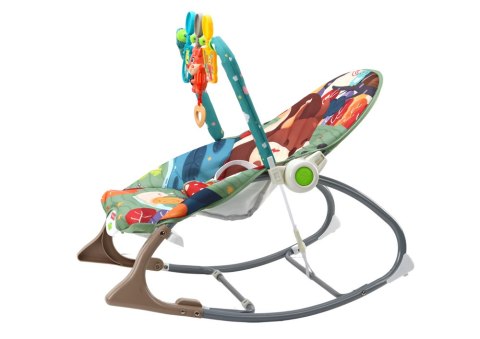LEAN Toys Bujaczek Krzesełko Leżaczek 2w1 Wibracja Dźwięk Lisek
