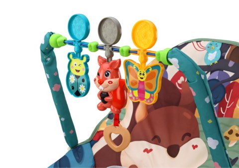 LEAN Toys Bujaczek Krzesełko Leżaczek 2w1 Wibracja Dźwięk Lisek