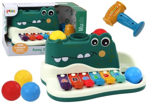 LEAN Toys Cymbałki Pianinko Krokodyl Organki Interaktywne Instrument Edukacyjny