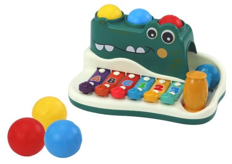 LEAN Toys Cymbałki Pianinko Krokodyl Organki Interaktywne Instrument Edukacyjny