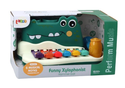 LEAN Toys Cymbałki Pianinko Krokodyl Organki Interaktywne Instrument Edukacyjny