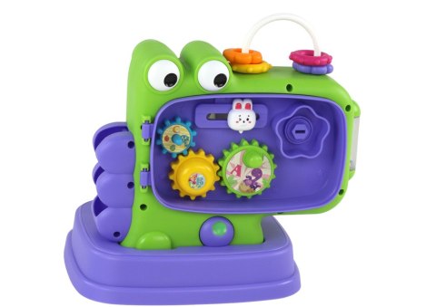 LEAN Toys Dinozaur Panel Edukacyjny Whac-A-Mole Sorter Gra Dla Dzieci Fioletowy