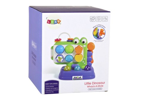 LEAN Toys Dinozaur Panel Edukacyjny Whac-A-Mole Sorter Gra Dla Dzieci Fioletowy