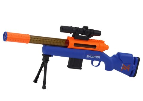 LEAN Toys Duży Karabin Na Miękkie Kulki Stojak Teleskop Niebieski