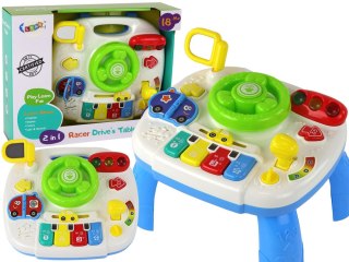 LEAN Toys Edukacyjny Interaktywny Stolik Tablica 2w1 Dla Maluchów Kierownica