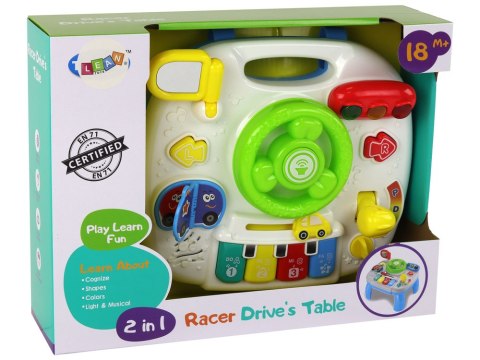 LEAN Toys Edukacyjny Interaktywny Stolik Tablica 2w1 Dla Maluchów Kierownica