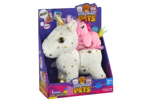 LEAN Toys Jednorożec Pluszak Usypiacz Kołysanka Biały W Gwiazdki Zestaw