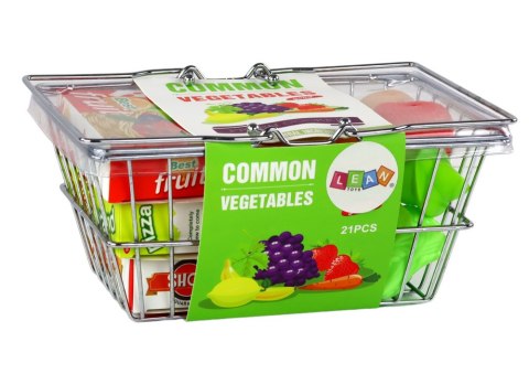 LEAN Toys Koszyk Sklepowy Na zakupy Warzywa Owoce Spożywcze Metalowy