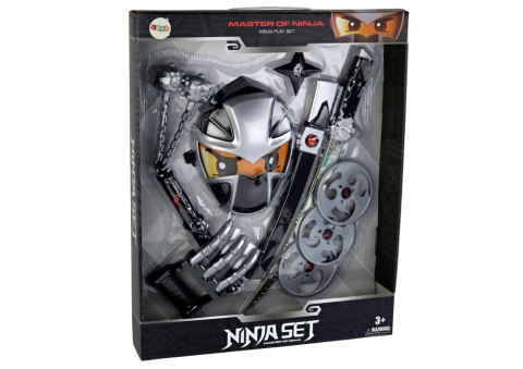 LEAN Toys Ninja Zestaw Wojownika Miecz Maska Shuriken Dyski Pazury Kiścień