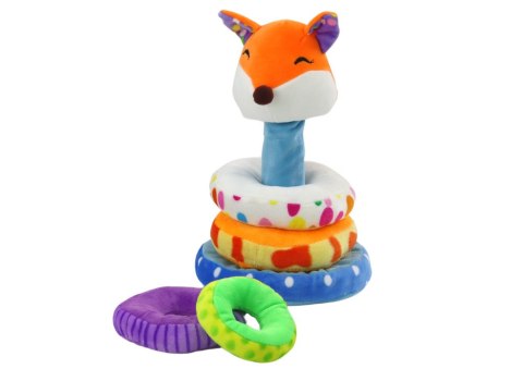 LEAN Toys Piramidka Pluszowa Lis Maskotka Edukacyjna Kolorowa 27 cm