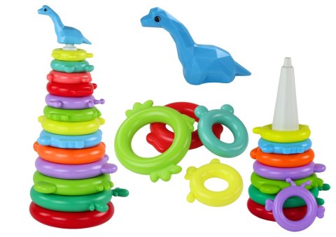 LEAN Toys Piramidka Żyrafa Układanka 13 Kółek Kolorowa 43cm x 18cm x 18cm