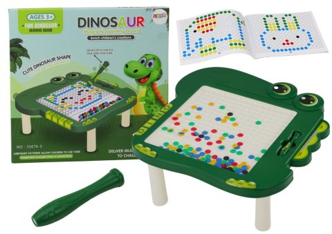 LEAN Toys Stolik Tablica Magnetyczna Edukacyjna Dinozaur Pad Układanka Zielona
