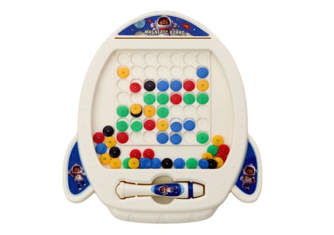 LEAN Toys Tablica Magnetyczna Rakieta Kosmiczna 7 Wzorów Długopis