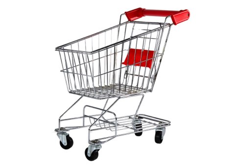 LEAN Toys Wózek Sklepowy Metalowy Koszyk Dla Dzieci Srebrny Duży