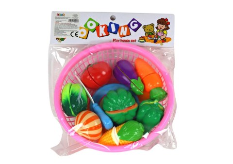 LEAN Toys Zestaw Warzyw na Rzepy W Koszyczku 8 Szt Talerzyk Nóż