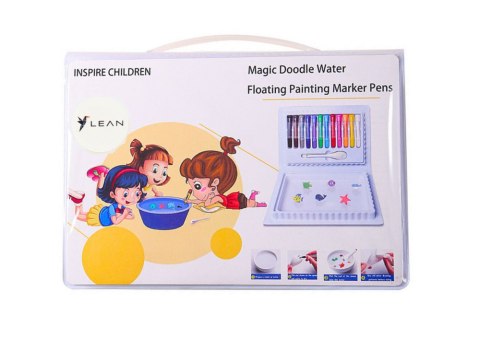LEAN Zestaw Kolorowych Pisaków Markerów Wodnych Walizka 12 Sztuk