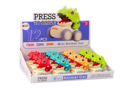 LEAN TOYS Autko Dinozaur Triceratops Napęd Na Nacisk 4 Rodzaje