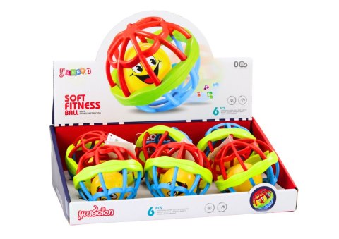 LEAN TOYS Piłeczka Sensoryczna Grzechotka Gumowa Elastyczna Kolorowa